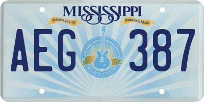 MS license plate AEG387