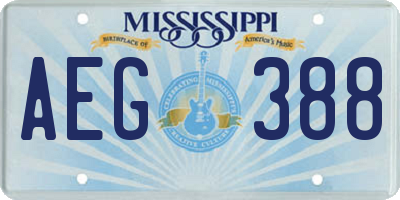 MS license plate AEG388