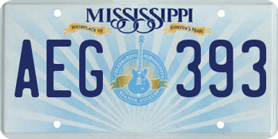 MS license plate AEG393