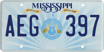 MS license plate AEG397