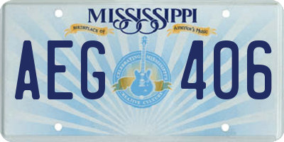 MS license plate AEG406