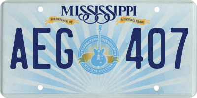 MS license plate AEG407