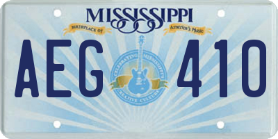 MS license plate AEG410