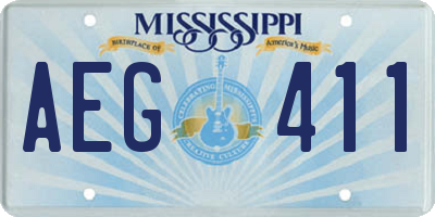 MS license plate AEG411