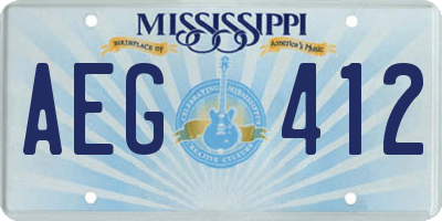 MS license plate AEG412