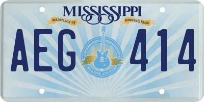 MS license plate AEG414