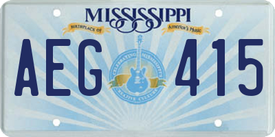 MS license plate AEG415