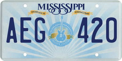 MS license plate AEG420