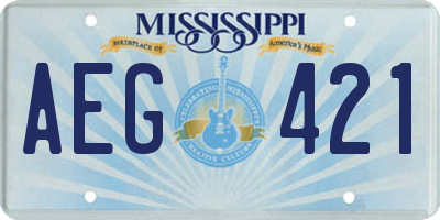 MS license plate AEG421