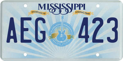 MS license plate AEG423