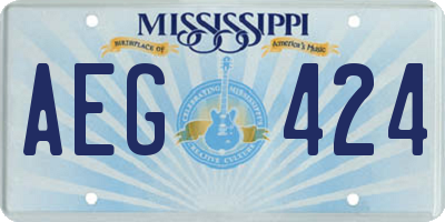 MS license plate AEG424