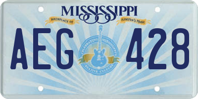 MS license plate AEG428