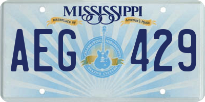 MS license plate AEG429