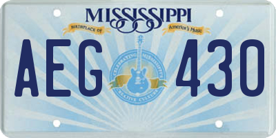 MS license plate AEG430