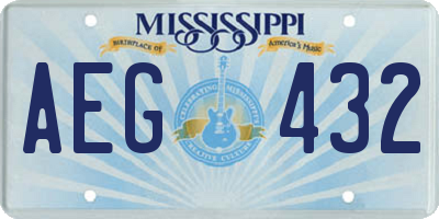 MS license plate AEG432