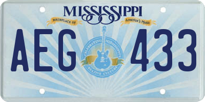 MS license plate AEG433