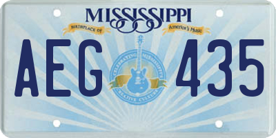 MS license plate AEG435