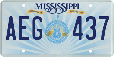 MS license plate AEG437