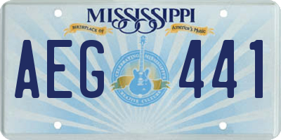 MS license plate AEG441