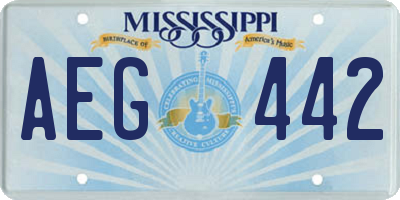 MS license plate AEG442
