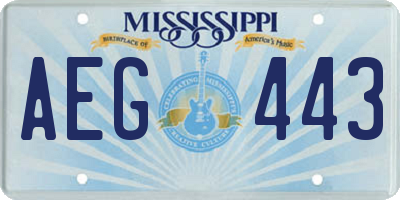 MS license plate AEG443