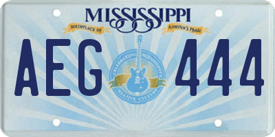 MS license plate AEG444