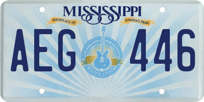MS license plate AEG446