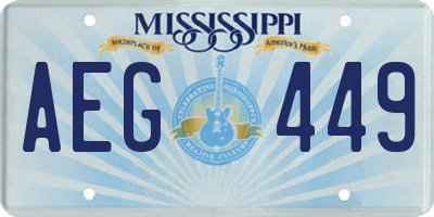 MS license plate AEG449