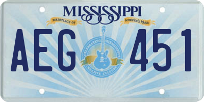 MS license plate AEG451