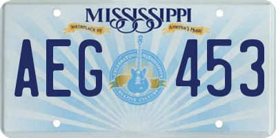 MS license plate AEG453