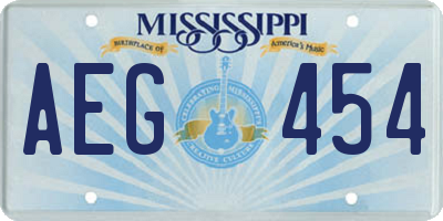 MS license plate AEG454