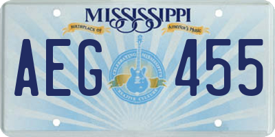 MS license plate AEG455