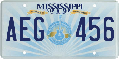 MS license plate AEG456
