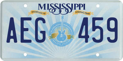 MS license plate AEG459