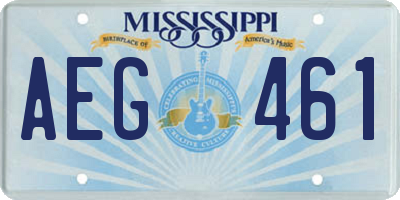 MS license plate AEG461