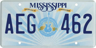 MS license plate AEG462