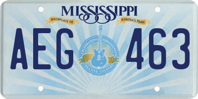 MS license plate AEG463