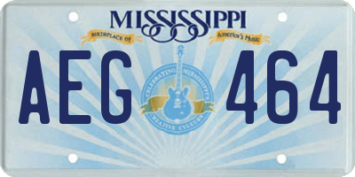 MS license plate AEG464