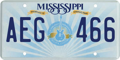MS license plate AEG466