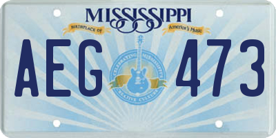 MS license plate AEG473
