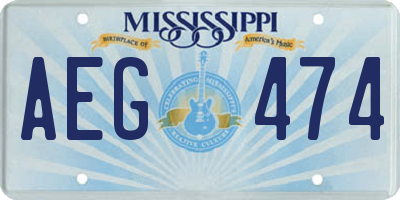 MS license plate AEG474