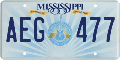 MS license plate AEG477