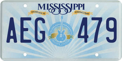 MS license plate AEG479