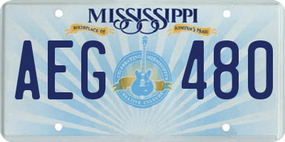 MS license plate AEG480