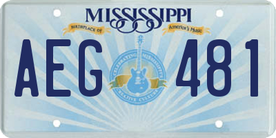 MS license plate AEG481