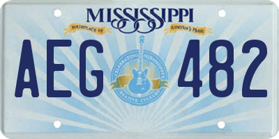 MS license plate AEG482