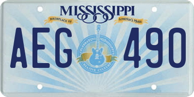 MS license plate AEG490
