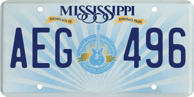 MS license plate AEG496