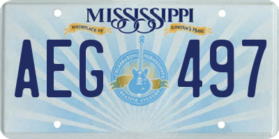 MS license plate AEG497