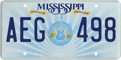 MS license plate AEG498